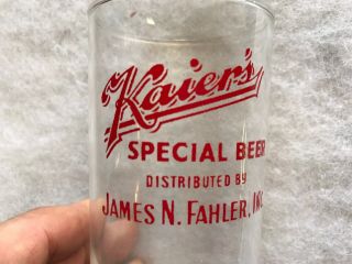 Vintage Kaier ' s Beer Glass,  Mahanoy City,  PA.  Schuylkill county 7