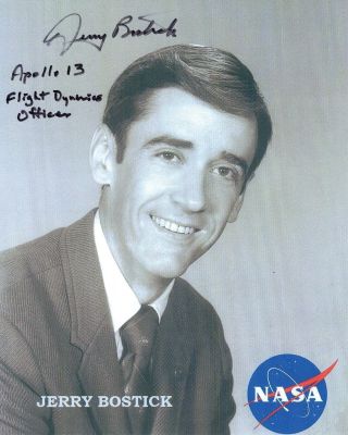 Jerry Bostick Autographed 8x10 Photo Nasa Apollo 13 Flight Officer