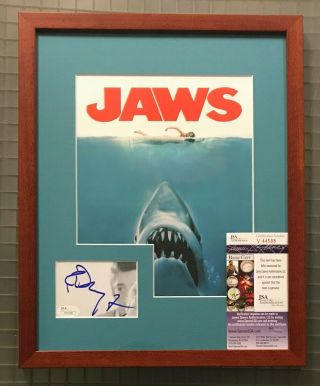 Richard Dreyfuss Signed 13x15 Framed Cut W/ Jaws Movie Photo Auto Jsa