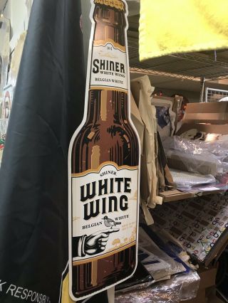 Shiner White Wing Lager Bock Beer 9 " X32 " Bottle Tin Sign Ale Brewery