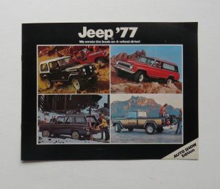 1977 Jeep Auto Show Full Line Brochure Cj - 5 Cj - 7 Cherokee Pickup