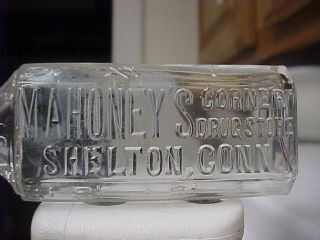 Mahoney ' s Corner Drug Store - Shelton,  Conn.  - CT - Vintage Druggist Bottle 2