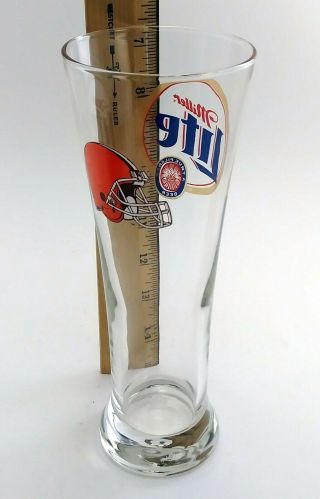 Vintage Set of 2 Cleveland Browns And Miller Lite Pilsner Beer Glasses 2