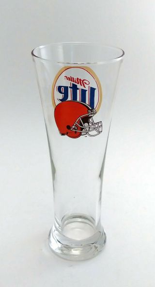 Vintage Set of 2 Cleveland Browns And Miller Lite Pilsner Beer Glasses 5