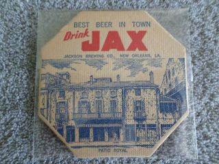 Vintage 4 Inch Jax Beer Coaster Patio Royal Jackson Brewing Orleans