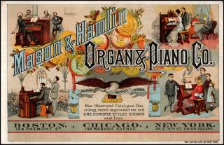 Mason & Hamlin Organ & Piano Co.  By G.  D.  Herring Bedford Pa Trade Card