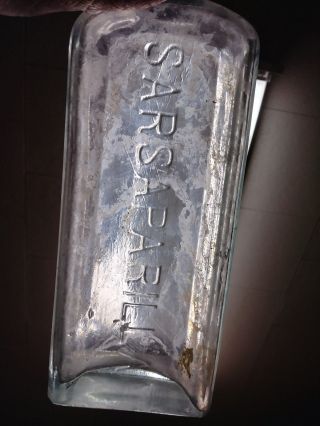 Vintage Antique Old Bottle 1890s Sarsaparilla Mcleans St Louis 9 "