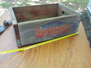 Vintage Sparco Beverage Co Cola Crate Bright Red Lettering Rare Kenosha Wis