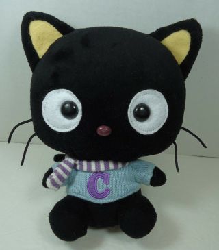 Hello Kitty Chococat Plush 9 " Sanrio Blue Knit Sweater & Scarf