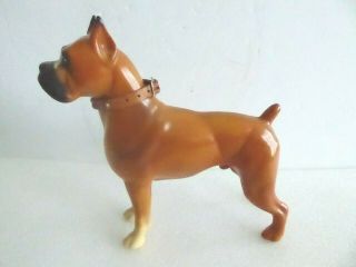 Vintage Breyer 1958 - 1974 Brown Chestnut Boxer Dog,  Mold 66 Glossy,  W Collar