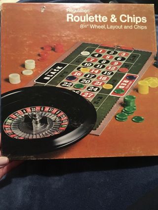 Vintage E.  S.  Lowe Roulette With 8.  5” Wheel,  Layout & Chips W/instructions