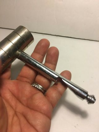 Vintage All - In - One Chrome Jigger Bottle Cap Opener Corkscrew Ice Hammer Bar Tool