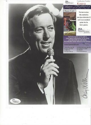 Andy Williams Signed 8x10 Promo Photo With Jsa Cert