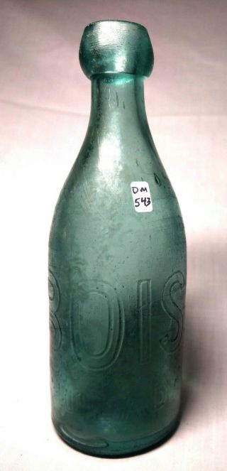 Philadelphia,  Pa - Circa 1860 Teal Green Blob Soda - W.  Dubois (block Letter)