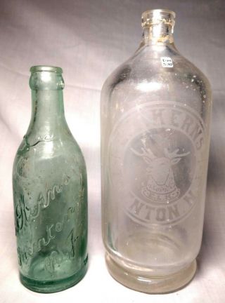 Trenton,  Nj - Circa 1910 - 1920 Seltzer And Crown Soda - E.  L.  Kerns (elk Pic)