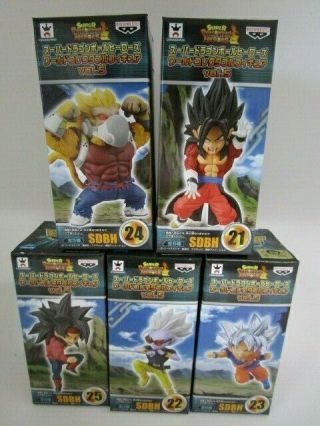 C1996 Banpresto Dragonball Heroes World Collectible Figure Vol.  5 5 Set Wcf Japan