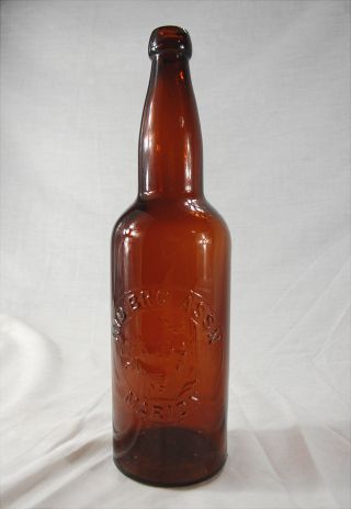 Minty Amber,  Indiana Brewing Association Blob Top Beer Bottle Marion