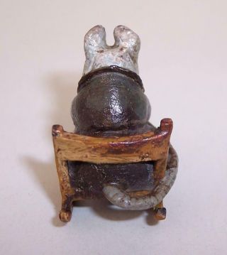 Vintage TINY Granny GRANDMA MOUSE in ROCKING CHAIR Cold Painted Bronze MINIATURE 5