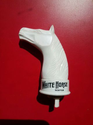 Vtg White Horse Scotch Whisky Plastic/cork Horse - Head Bottle Pourer/stopper