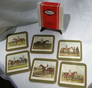 Vintage Pimpernel Coasters,  6 Ea. ,  Race Horses Of The U.  K.