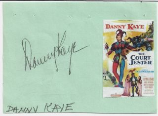 Danny Kaye - Vintage In Person Hand Signed Page With Image.  Scarce.