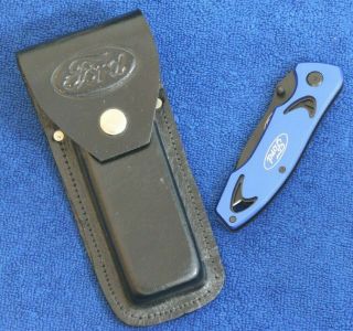 Leather Ford Emblem Sheath And Blue Oval Knife Accessory F100 F150 Truck Bronco