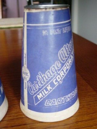 2) 1930 - 40 ' s Jaffrey HAMPSHIRE Carthage YORK dairy CONE milk bottle KONE 4