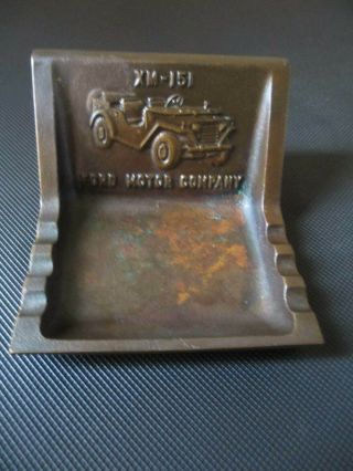 Rare Vintage Ford Motor Co.  Xm 151 Prototype Military Mutt Jeep Brass Ashtray