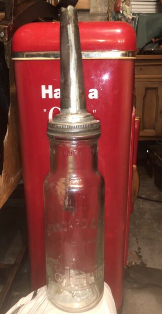 Standard Polarine Oil Co Bottle With Spout Indiana Early 1900s Glass