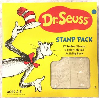 Dr Seuss The Cat In The Hat 13 Rubber Stamp Pack Ink Pad Book Scrapbooking