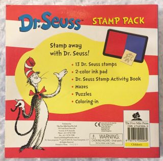Dr Seuss The Cat In The Hat 13 Rubber Stamp Pack Ink Pad Book Scrapbooking 2