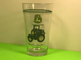 Vintage Glassware John Deere Glass Cup Farmer Advertising Mower Nothing Run Like