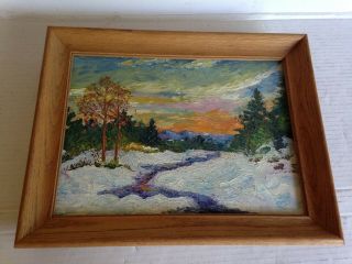 Vintage Impressionism Landscape Oil Painting Signed Cam Framed 9 X 12