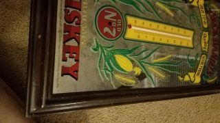 Vintage Jack Daniels Bar Mirror with thermometer Wood Frame Sign Whiskey 5