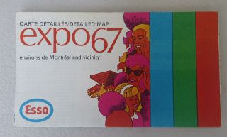 1967 Expo67 Montreal Road Map Esso Oil Gas Imperial