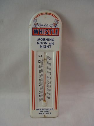 Whistle Orange Soda Elves Thirsty Or Not Advertising Thermometer Wall Sign