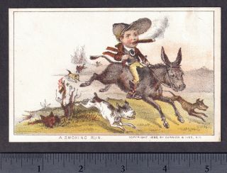 Antique Currier & Ives 19th Century Fox Hunting Dog old Tobacco Cigar Trade Card 3