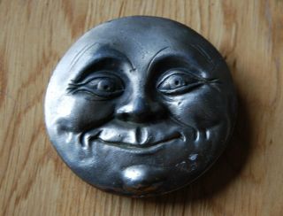 Vintage Man In The Moon Round Face Belt Buckle Really Neat