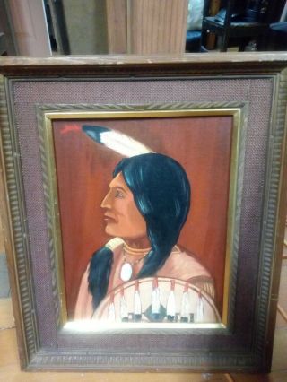 Sioux Portrait Painting,  Oil On Board,  1955