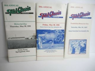 3 Cow Catalogs 1985 - 1987 Folck Classic Springfield Oh Jersey Cattle