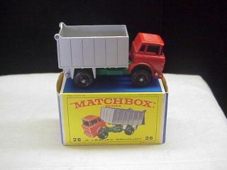 Vintage Matchbox Series No.  26 Lesney G.  M.  C.  Tipper Truck With Box