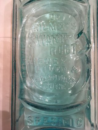 Vintage DR.  KILMER ' S SWAMP - ROOT Kidney Liver & Bladder Cure Bottle Binghamton NY 3