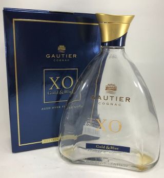 Gautier Xo Gold And Blue - Aged Over The River - 750 Ml Empty Bottle And Box