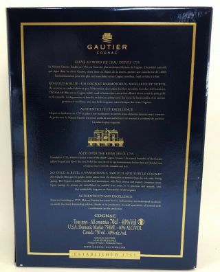 GAUTIER XO Gold And Blue - Aged Over The River - 750 ml EMPTY Bottle and Box 6