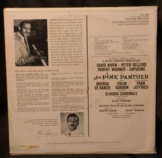 Henri Mancini - The Pink Panther - Movie Soundtrack - 1963 - Vinyl Record LP 2