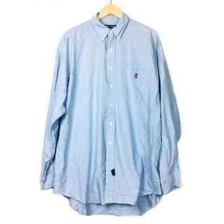 Vtg Ralph Lauren Polo Bear Button Down Long Sleeve Shirt Size Xl Big Shirt