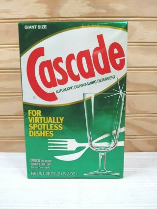 Vintage Cascade Dishwasher Detergent 2 Lb Box Nos Dishwashing Powder 70s P&g