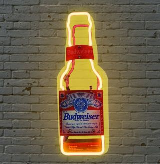 Budwesier Bottle Room Decor Display Real neon lamp Yellow Beer Bar Home Beer 2