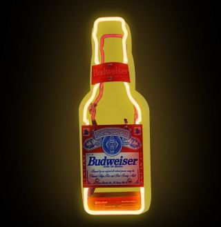 Budwesier Bottle Room Decor Display Real neon lamp Yellow Beer Bar Home Beer 3