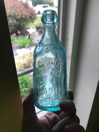 Vintage Fett & Son Glass Blob Top Bottle Reading Pa